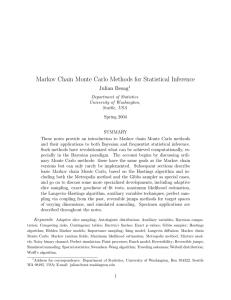 Markov Chain Monte Carlo Methods for Statistical Inference Julian Besag