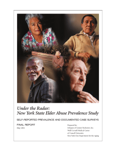 Under the Radar: New York State Elder Abuse Prevalence Study FINAL REPORT