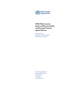 WHO Multi-country Study on Women’s Health and Domestic Violence against Women