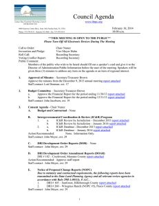 Council Agenda  February 10, 2014 10:00 a.m.