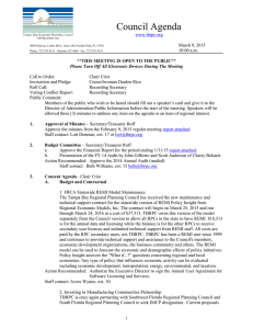 Council Agenda  March 9, 2015 10:00 a.m.