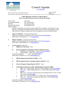 Council Agenda  April 13, 2015 10:00 a.m.