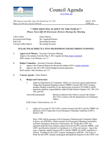 Council Agenda **THIS MEETING IS OPEN TO THE PUBLIC**