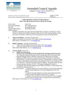 Amended Council Agenda  August 10, 2015