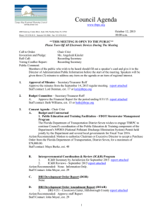 Council Agenda  October 12, 2015 10:00 a.m.