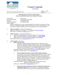 Council Agenda  October 13, 2014 10:00 a.m.