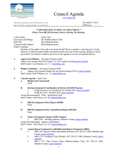 Council Agenda  November 9, 2015 10:00 a.m.