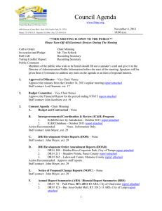 Council Agenda  November 4, 2013 10:00 a.m.