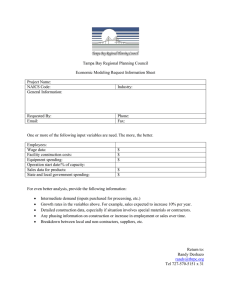 Tampa Bay Regional Planning Council Economic Modeling Request Information Sheet Project Name: