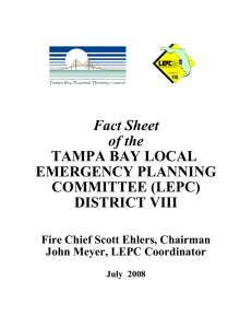 Fact Sheet of the TAMPA BAY LOCAL EMERGENCY PLANNING
