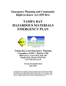TAMPA BAY HAZARDOUS MATERIALS EMERGENCY PLAN Emergency Planning and Community