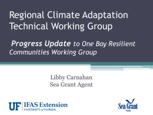 Regional Climate Adaptation Technical Working Group  Progress Update