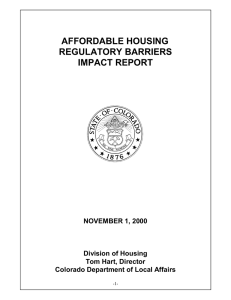 AFFORDABLE HOUSING REGULATORY BARRIERS IMPACT REPORT NOVEMBER 1, 2000