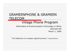 GRAMEENPHONE &amp; GRAMEEN TELECOM Village Phone Program Information &amp; Communication Technology in Africa