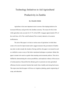 Technology Initiatives to Aid Agricultural Productivity in Zambia