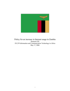 Policy for an increase in Internet usage in Zambia  Harmeet Gill