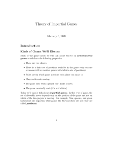 of Impartial Games Theory  Introduction