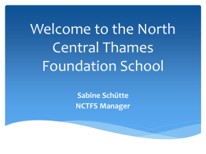 Welcome to the North Central Thames Foundation School