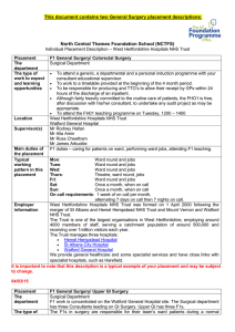 This document contains two General Surgery placement descriptions: