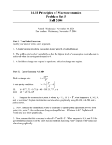 14.02 Principles of Macroeconomics Problem Set 5 Fall 2004