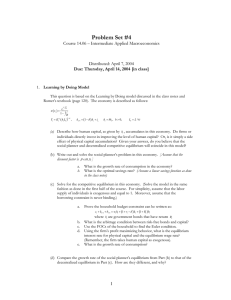 Problem Set #4 Course 14.06 – Intermediate Applied Macroeconomics