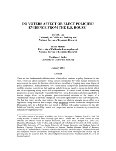 DO VOTERS AFFECT OR ELECT POLICIES? EVIDENCE FROM THE U.S. HOUSE