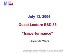 July 13, 2004 Guest Lecture ESD.33 “Isoperformance” Olivier de Weck