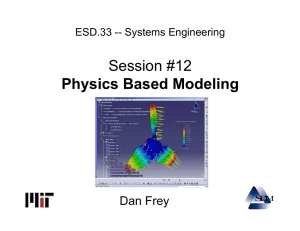 Session #12 Physics Based Modeling Dan Frey ESD.33 -- Systems Engineering