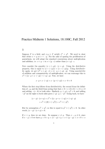Practice Midterm 1 Solutions, 18.100C, Fall 2012  1
