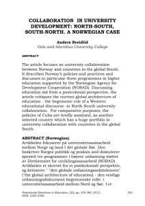 COLLABORATION  IN UNIVERSITY DEVELOPMENT: NORTH-SOUTH, SOUTH-NORTH. A NORWEGIAN CASE