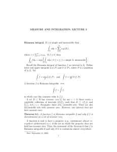 MEASURE  AND  INTEGRATION:  LECTURE  3 � sdµ =
