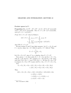 MEASURE  AND  INTEGRATION:  LECTURE  19 . × R