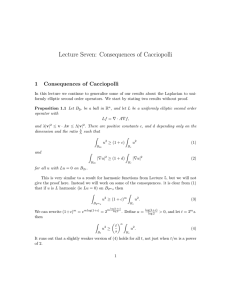 Lecture Seven:  Consequences of Cacciopolli 1 Consequences  of  Cacciopolli