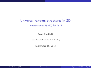 Universal random structures in 2D Scott Sheﬃeld September 15, 2015