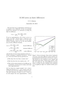 18.303 notes on finite differences S. G. Johnson September 10, 2013