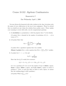 Course 18.312:  Algebraic Combinatorics Homework # 7