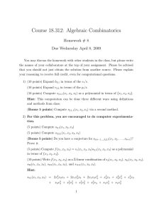 Course 18.312:  Algebraic Combinatorics Homework # 8