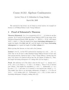 Course 18.312:  Algebraic Combinatorics March  9th,  2009