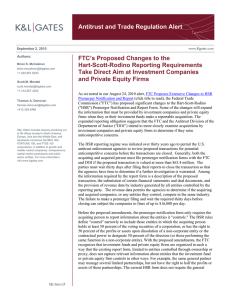 Antitrust and Trade Regulation Alert FTC’s Proposed Changes to the