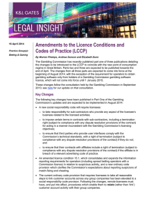 Amendments to the Licence Conditions and Codes of Practice (LCCP)
