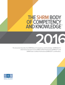 2016 THE BODY OF COMPETENCY