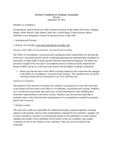 Advisory Committee on Academic Assessment Minutes September 20, 2013