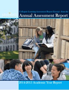 Annual Assessment Report  2014-2015 Academic Year Report from the