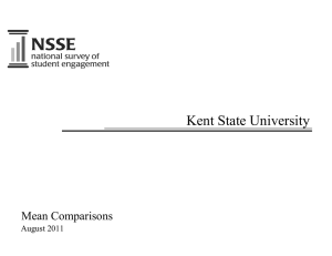 Kent State University Mean Comparisons August 2011