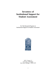 Inventory of Institutional Support for Student Assessment