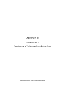 Appendix B  Sediment TBCs Development of Preliminary Remediation Goals