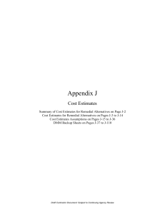 Appendix J Cost Estimates