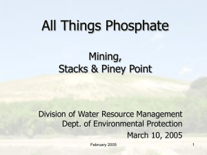 All Things Phosphate Mining, Stacks &amp; Piney Point Division of Water Resource Management