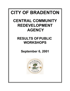 CITY OF BRADENTON CENTRAL COMMUNITY REDEVELOPMENT AGENCY