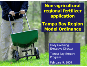 Non-agricultural regional fertilizer application Tampa Bay Region